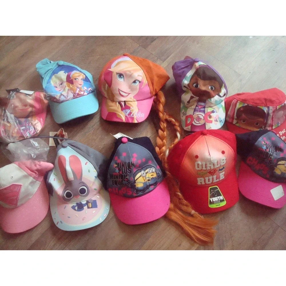 12HATS girls kids disney dc marvel   WHOLESALE LOT HATS 00S Y2K VINTAGE‎